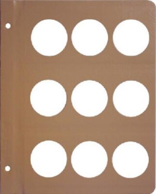 Dansco Blank Page 43.25mm w/ 9 Ports Coins Long Term Storage For Albums/Binders
