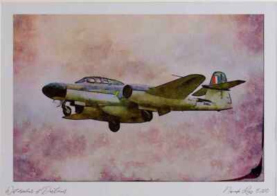 661087 Gloster Meteor NF.11 At North Weald, Essex, England Watercolour Picture