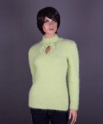 Angora Damen Pullover, Farbe: lemon und Größe: S, M oder L (nach Wahl) 