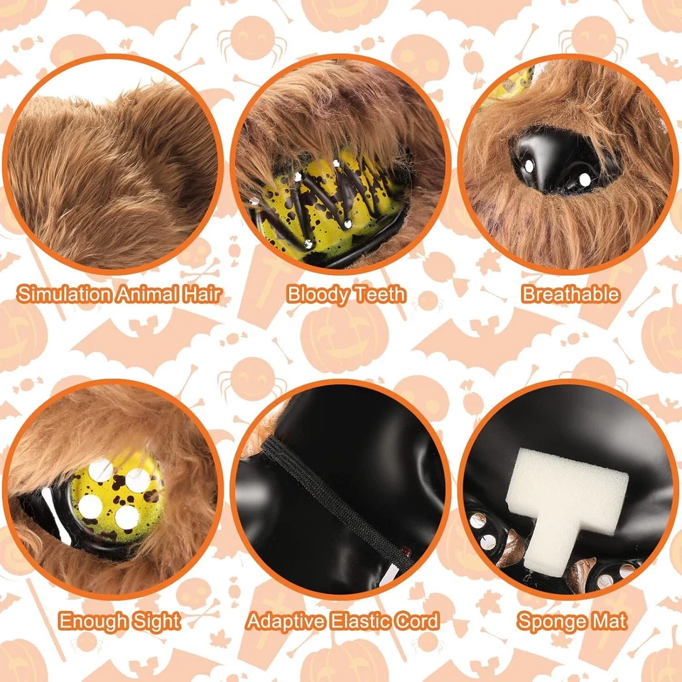 Halloween Maske Horror Bärenmaske Gruselige Halloween Maske Erwachsene B1011 - Bild 4 von 4