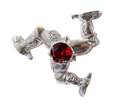 Isle of Man Three Legs Triskelion With Jewel Plated Pin Badge