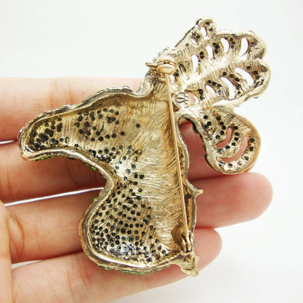 Broche prendedor único de cristal austriaco cabeza de caballo azul de 2,76" joyería de fiesta de animales Foto 3 de 3