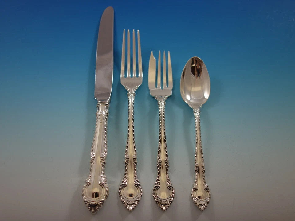 English Gadroon by Gorham Sterling Silver Flatware Set for 8 Service 40 pieces - Image 4 of 4