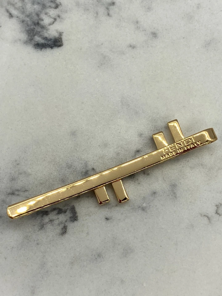 Auth FENDI FF Rhinestone Hair Clip - Pre owned / KD3311 - Image 3 of 4