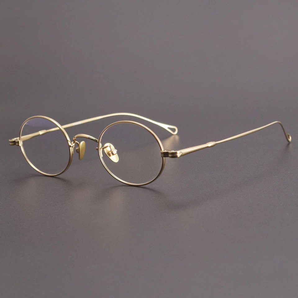 Marco de gafas retro ovalado pequeño de titanio puro marco de gafas ultraligero clásico Foto 2 de 4