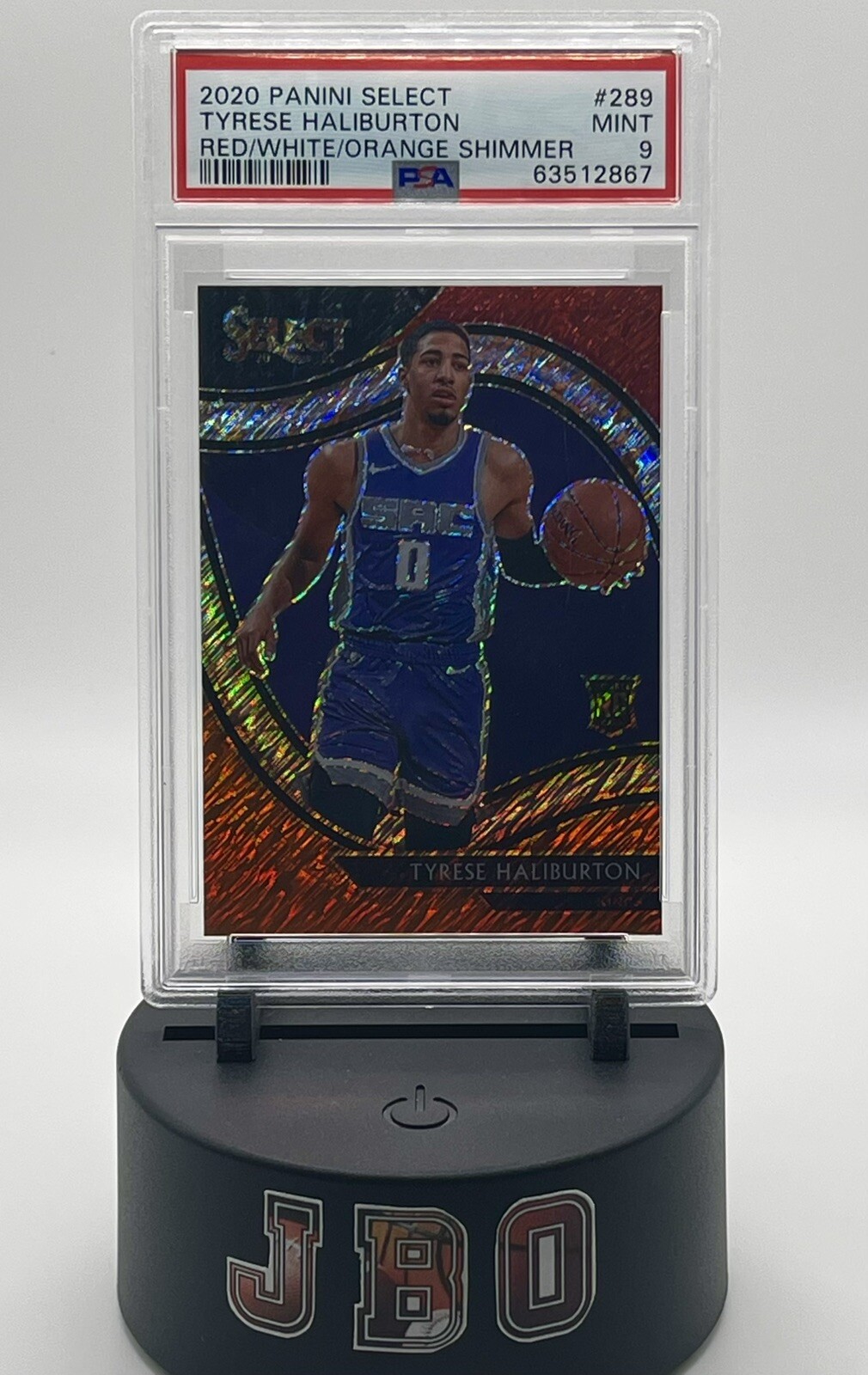 2020 Select Courtside Tyrese Haliburton Red White Orange Shimmer #289 RC (PSA 9)