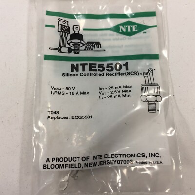(1) NTE5501 Silicon Controlled Rectifier (SCR) 16 Amp, TO48