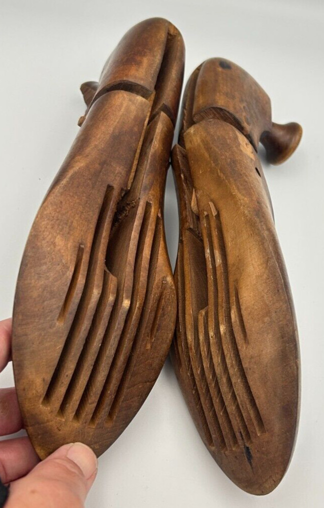 Vintage Wooden Shoe Tree Keepers Stretchers Forms 10.75"L