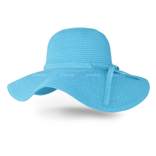 Floppy Hat Brim with Ribbon Women Folding Summer Beach Sun Straw Beach Hat - Picture 20 of 21