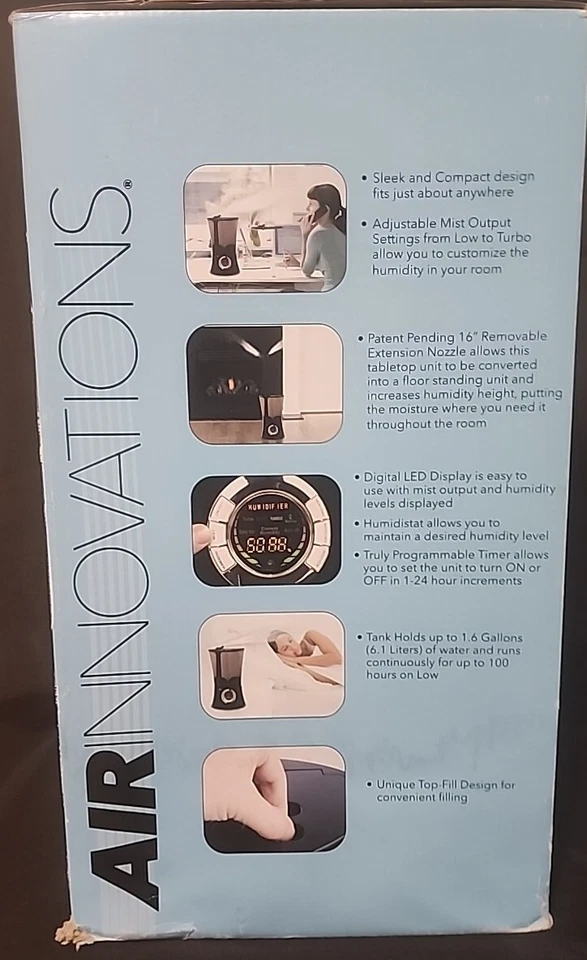 Humidificador inteligente tanque Air Innovations Clean Mist MH-901D negro platino Foto 4 de 4