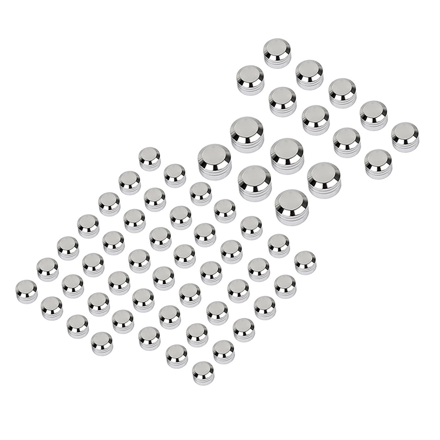 Lingdu Covers Engine Kit Motor Primary Bolts Head Caps Aluminum For Touring Road King Street Glide 2017-2020 Softail Twin Cam (Pack Of 62), Bolt Covers Topper Caps, Flat Chrome In