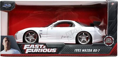 Jada 1:24 Fast & Furious 1993 Mazda RX-7 White HKS Graphics 32607