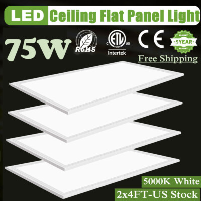 4Pack 2x4 FT Drop Ceiling Flat LED Light Panel,Recessed Edge-Lit Troffer Fixture