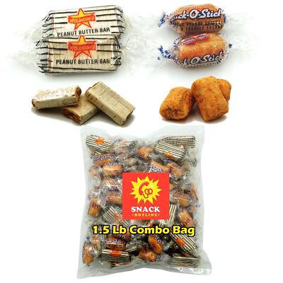 Atkinsons 1.5 Lb Combo Bag Chick-O-Stick Nuggets and Peanut Butter Bars - 50/...