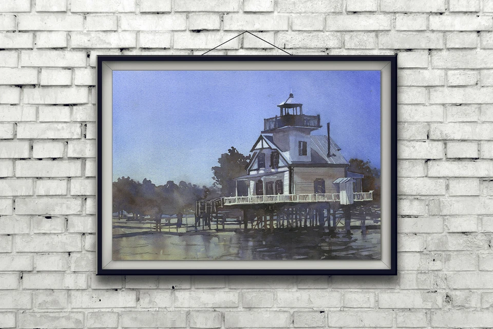 Roanoke River Lighthouse on the waterfront of Edenton, North Carolina. Art print - Image 3 of 4