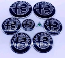 Alfa romeo badge  9pcs Black-black Silver Badge  2x74mm/4x50mm/1x40mm/1x14/15/11