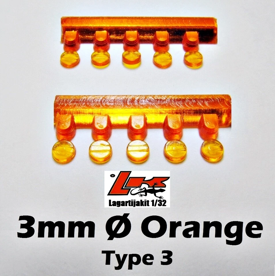 BRM FARO NARANJA TRASERO 3 MM - 10 UNIDADES TIPO 3 - FERRARI PORSCHE ALFA ABARTH