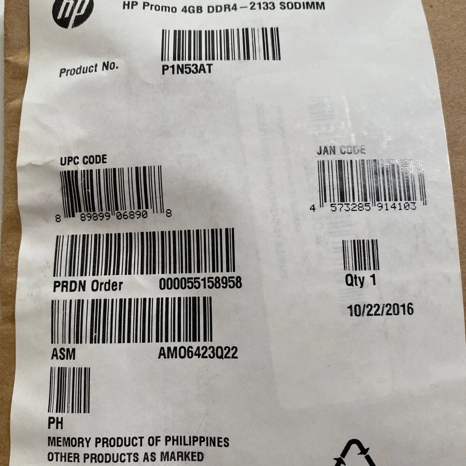 HP Promo 4GB SODIMM Memory Module DDR4 Product No. P1N53AT NEW - Image 2 of 3