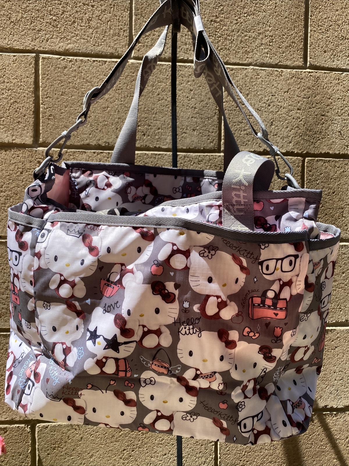NWT LeSportsac Hello Kitty Ryan Baby Diaper Tote Bag Gray 4262 G630 RARE LIMITED image 2