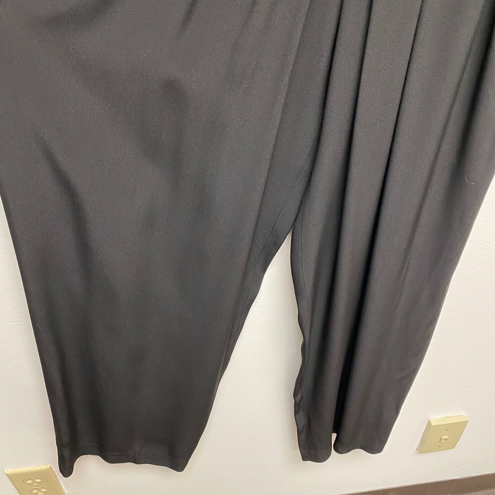Yves Saint Laurent Paris pantaloni alti dritti pieghettati neri Rive Gauche 38