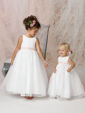 Beaded Sash Party Princess Bridesmaid Wedding Dance Pageant Flower Girl Dresses