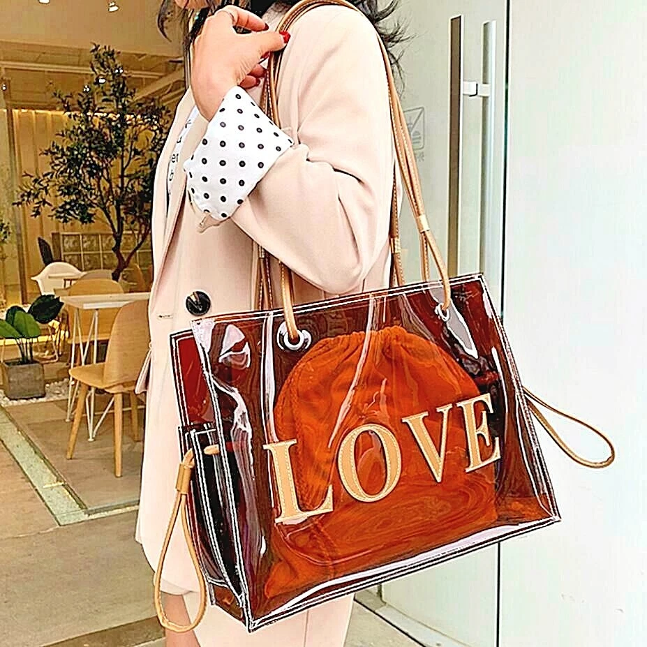 Women's Shoulder Bag - Transparent Tote Bag