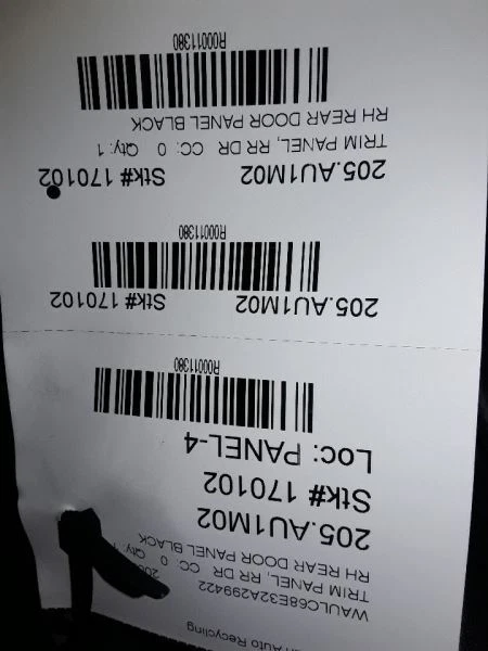 2002 AUDI A4 RH REAR DOOR PANEL BLACK - Image 3 of 4