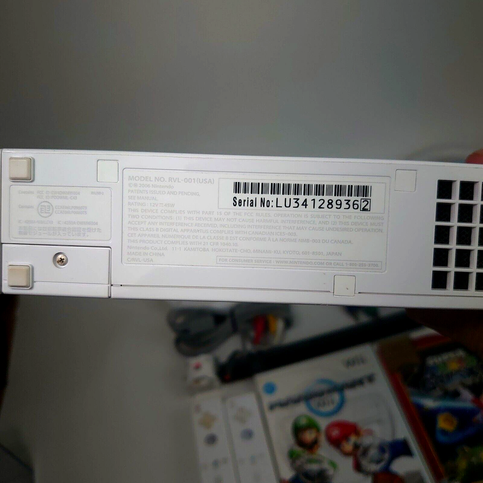 Nintendo Wii Game Console Bundle Mario Kart Wheels Controllers Classic