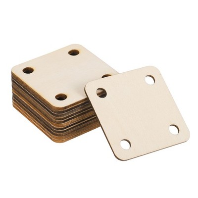 12x Holz Webkarten 4-Loch 0,24'' Ø 2x2'' Quadrat für Möbelbau