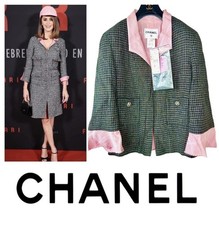 Chanel 2012 Black Pink White Tweed Jacket 40 42 44 8 10 12 Dress Coat Top S M L