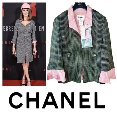 Chanel 2012 Black Pink White Tweed Jacket 40 42 44 8 10 12 Dress Coat Top S M L