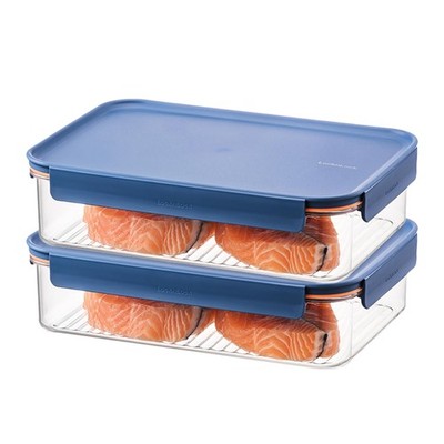 LocknLock LBF406RS2N Bisfree Modular Plus Food Storage Containers for Lunch, ...