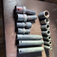 Snap-on tools lot 14 Pc 1/2 drive SAE Impact Socket Set Specialty Sockets