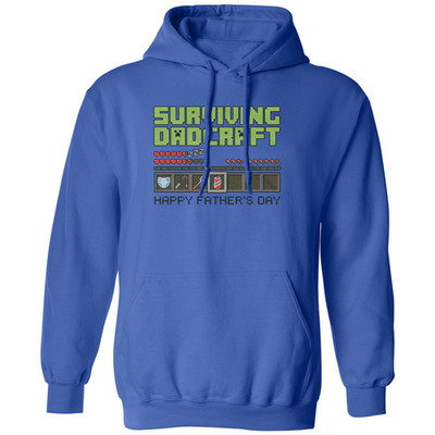 Surviving Dadcraft Pixel Game Happy Fathers Day Unisex Hooded Sweatshirt