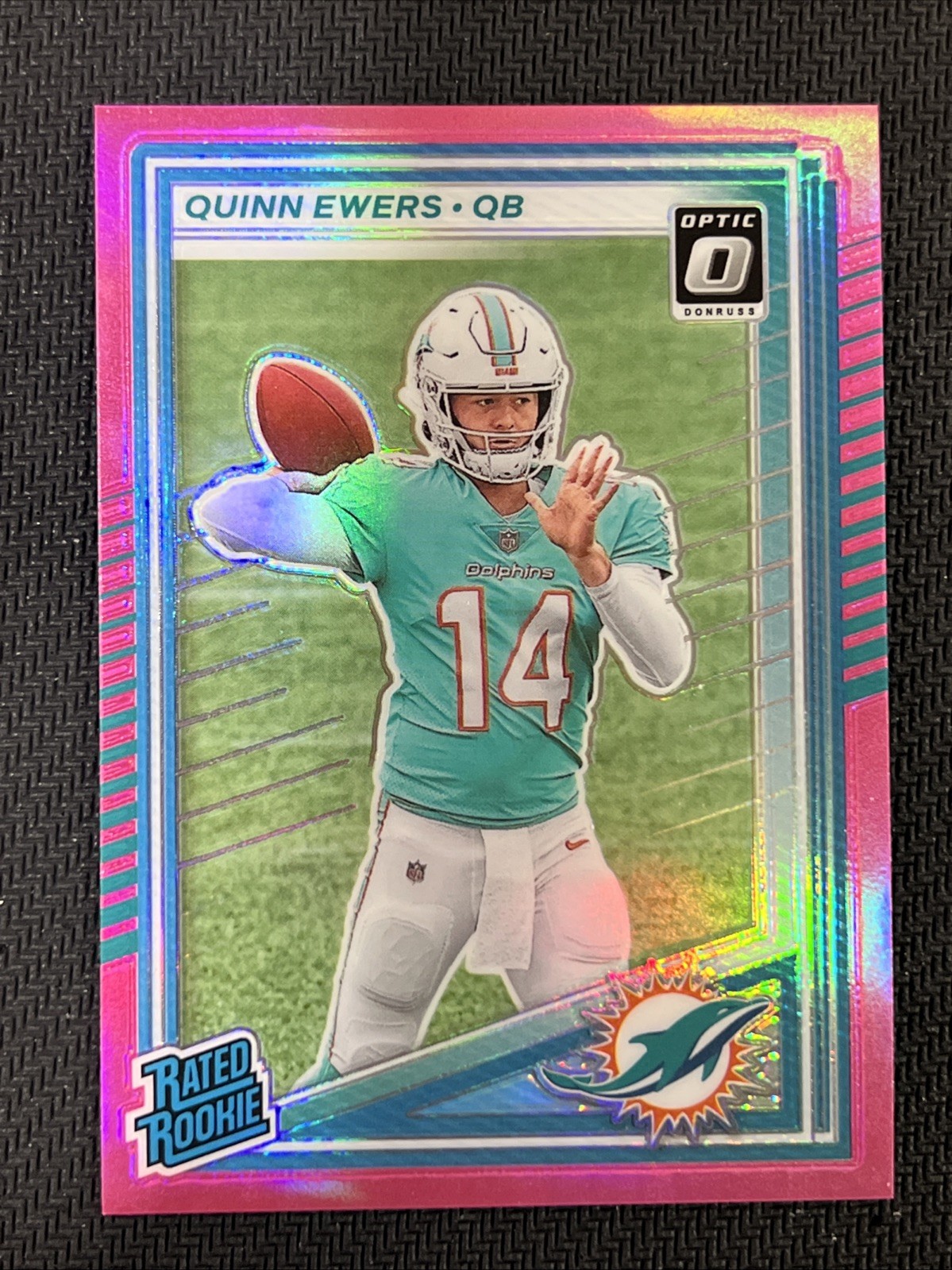 2025 Panini Donruss - Rated Rookie Quinn Ewers #342 Optic Preview Pink Prizm...