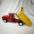 1960s Tonka Jeep Dump Truck Red & Yellow Pressed Steel 60s Vintage Toy