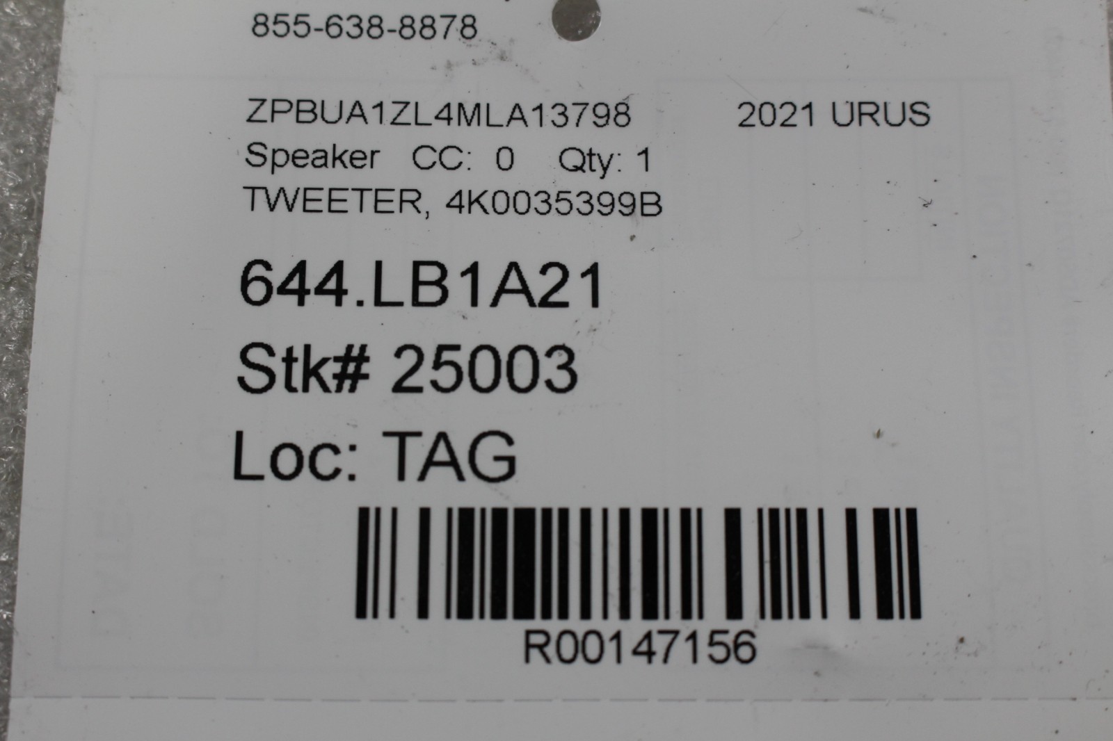 Lamborghini Urus, Tweeter Speaker, Used, P/N 4K0035399B