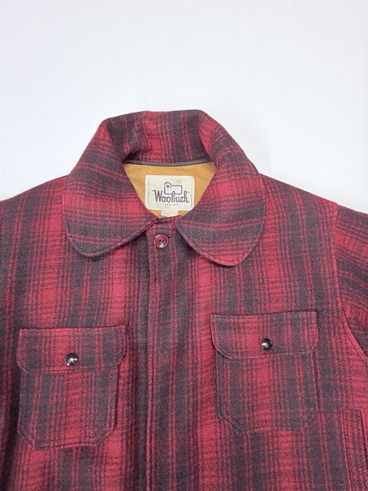 Vtg WOOLRICH 503 Mens Wool Mackinaw Jacket -Hunter Coat 44 LONG USA Made image 5