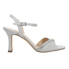 Nina Agnes Rhinestone Ankle Strap Womens Silver Dress Sandals AGNES-YY-042