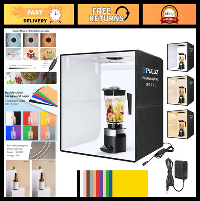 Portable 20x20'' Photo Studio Light Box - Dimmable USB-C Booth with 200 LEDs & 12