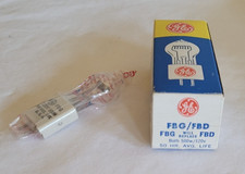 GE Quartzline Projector Lamp FBG/FBD, 500W 120V, 50 Hr. Avg. Life. NOS