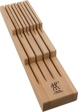 Beechwood Knife Block 8 Slot Sturdy Kitchen S...