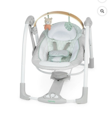 Ingenuity Cozy Spot Swing and Go Portable Swing, Grey, Unisex, Ages 0-9 Months