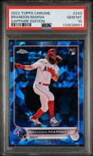 2022 Topps Chrome Sapphire #243 Brandon Marsh Rookie (RC) PSA 10 POP 14