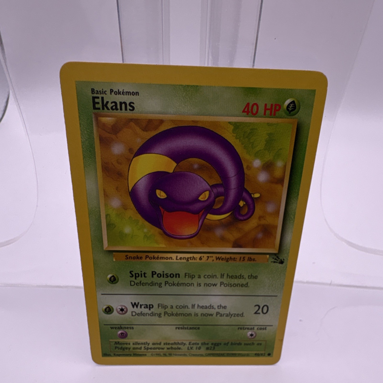 Pokémon Ekans Jungle Common Regular 40 HP English Card 46/64 1999 TCG