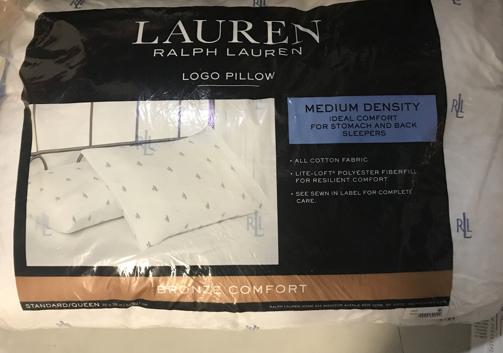 Ralph Lauren Logo Pillow Medium Density standard/ Queen *Check Description
