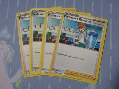 4x Professor's Research 060/072 Shining Fates Playset Pokemon TCG