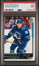 2018 UPPER DECK #205 ADAM GAUDETTE ROOKIE RC PSA 9