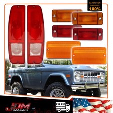 For 1970-1977 Early Ford Bronco Front Rear Markers Parking Taillight Lens Set