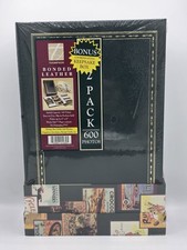 Vintage NOS Thompson Bonded Leather Photo Album 2 Pk 600 Photos Green